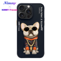 iPhone 13 Pro Max | Nimmy 3D Gerçek Nakış İşlemeli Figürlü Gözlük ve Zincir Detaylı Cool Glasses Kılıf