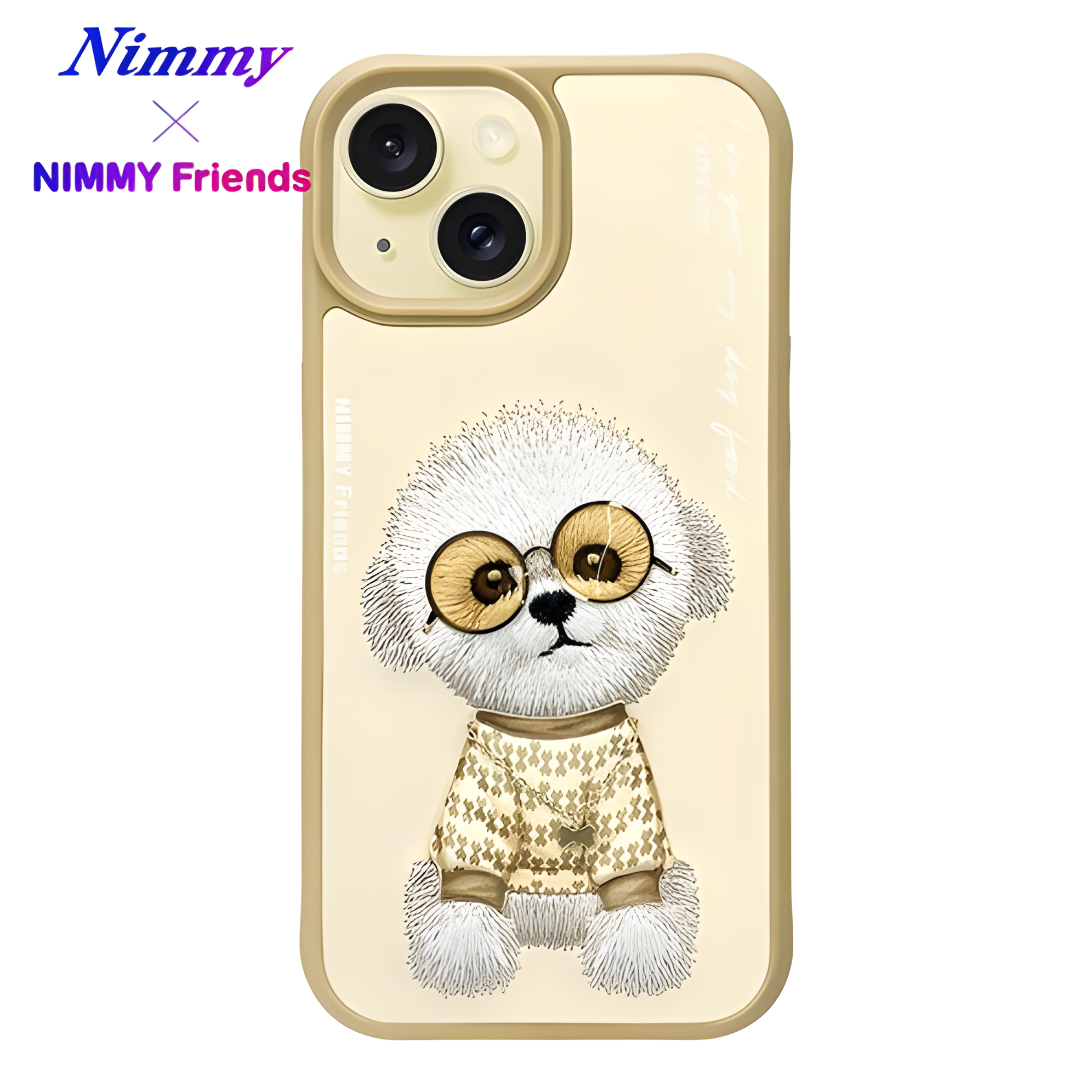iPhone 15 Pro Max | Nimmy 3D Nakış İşlemeli Zincir ve Gözlük Detaylı Desenli Silikon Kılıf