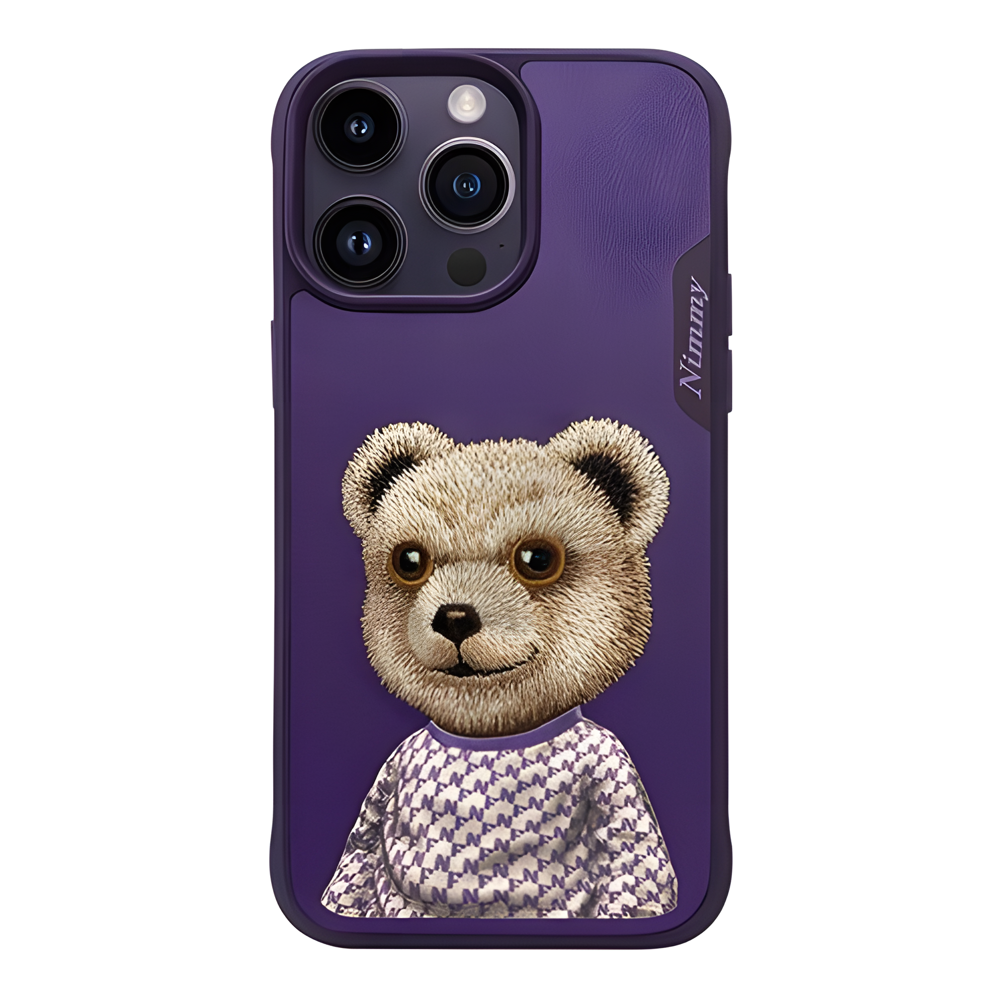 iPhone 15 Pro Max | Nimmy 3D Nakış İşlemeli Zincir ve Gözlük Detaylı Desenli Silikon Kılıf