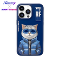 iPhone 15 Pro Max | Nimmy 3D Nakış İşlemeli Zincir ve Gözlük Detaylı Desenli Silikon Kılıf