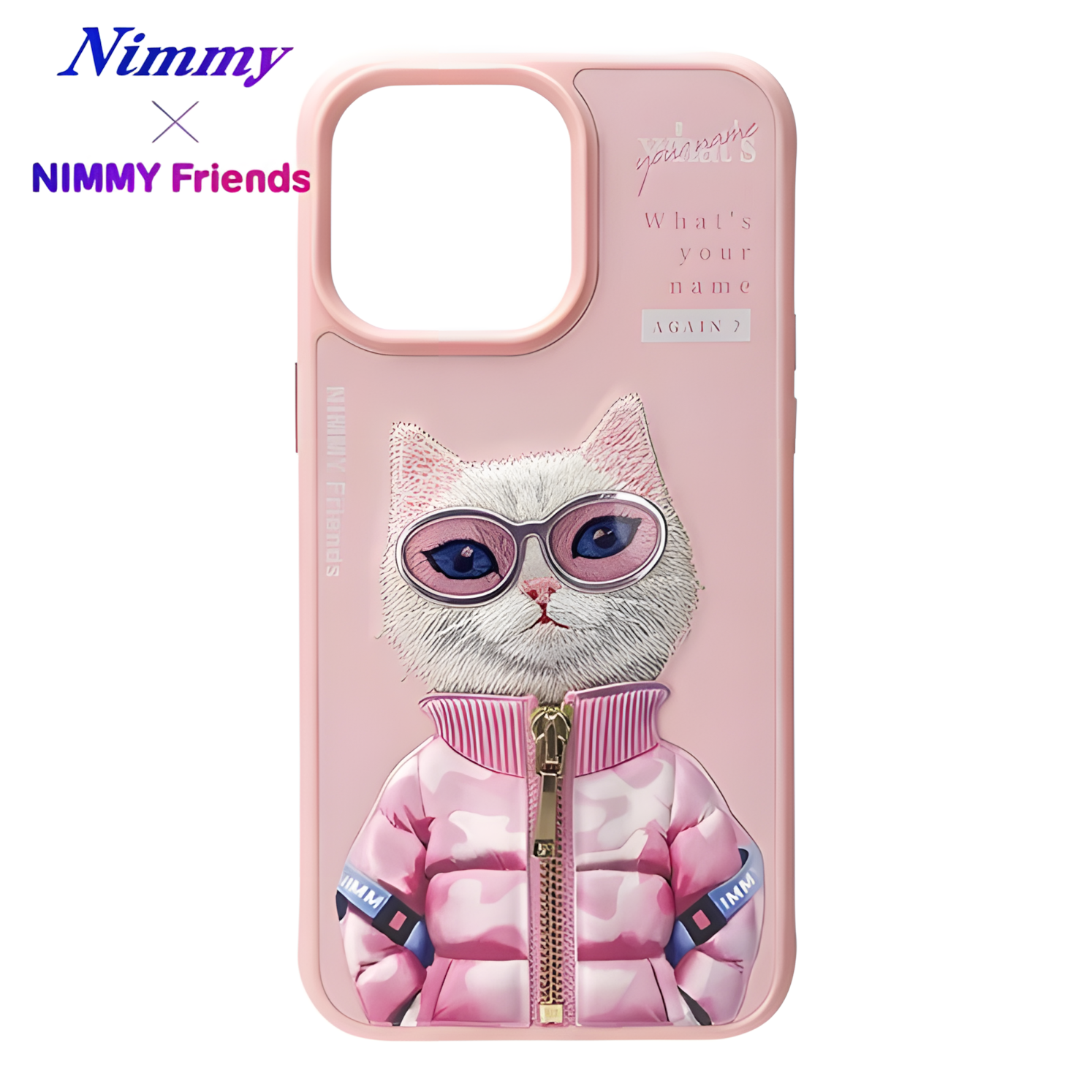 iPhone 15 Pro Max | Nimmy 3D Nakış İşlemeli Zincir ve Gözlük Detaylı Desenli Silikon Kılıf