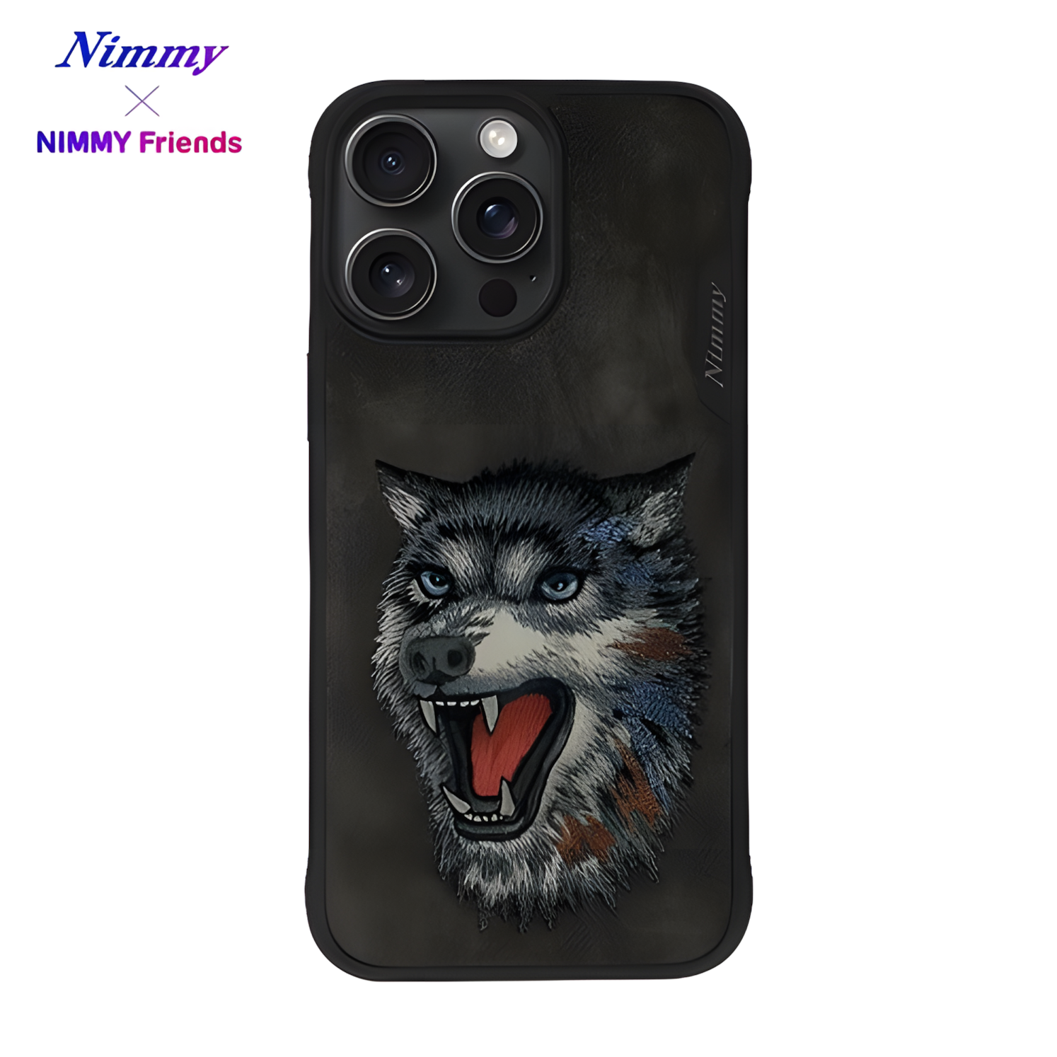 iPhone 15 Pro Max | Nimmy 3D Nakış İşlemeli Zincir ve Gözlük Detaylı Desenli Silikon Kılıf
