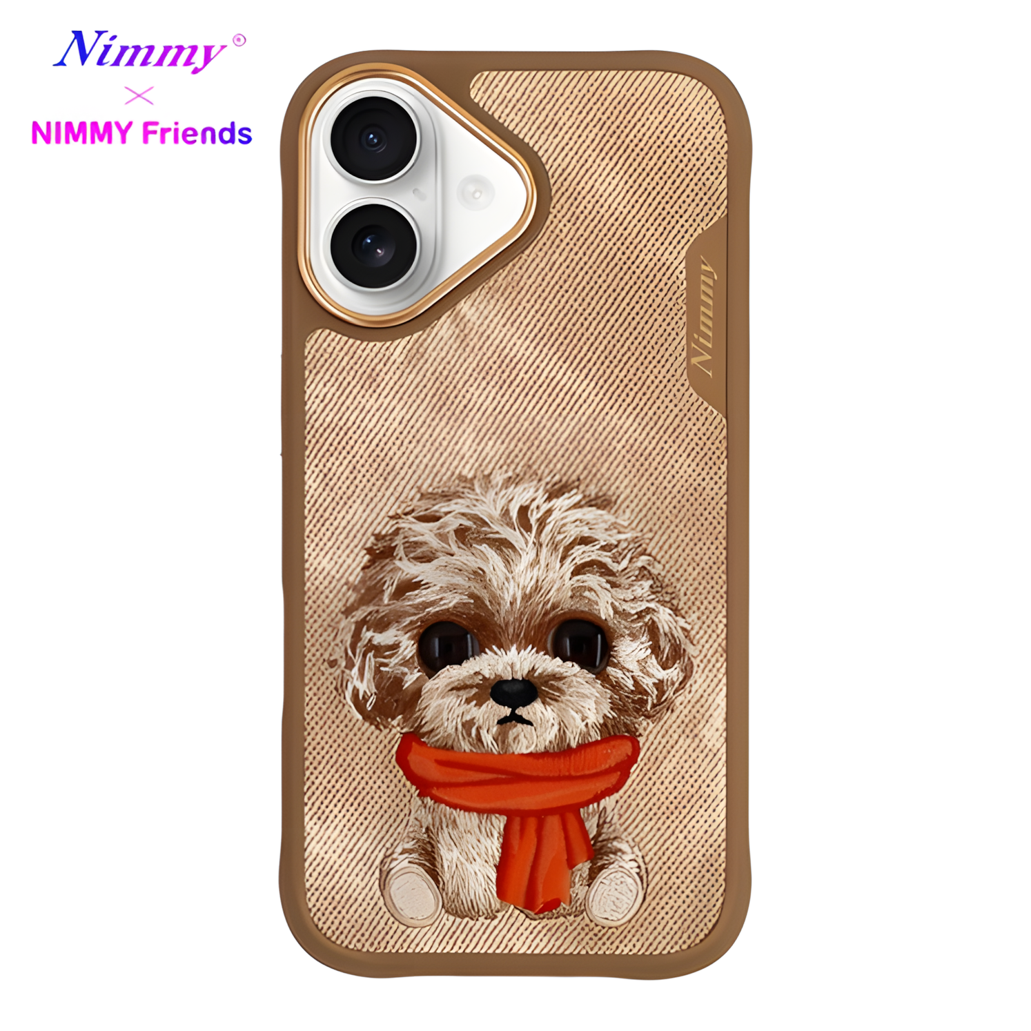 iPhone 16 Uyumlu | Nimmy 3D Gerçek Nakış İşleme Fermuarlı Mont ve Gözlük Detaylı Premium Ayıcık Kılıf