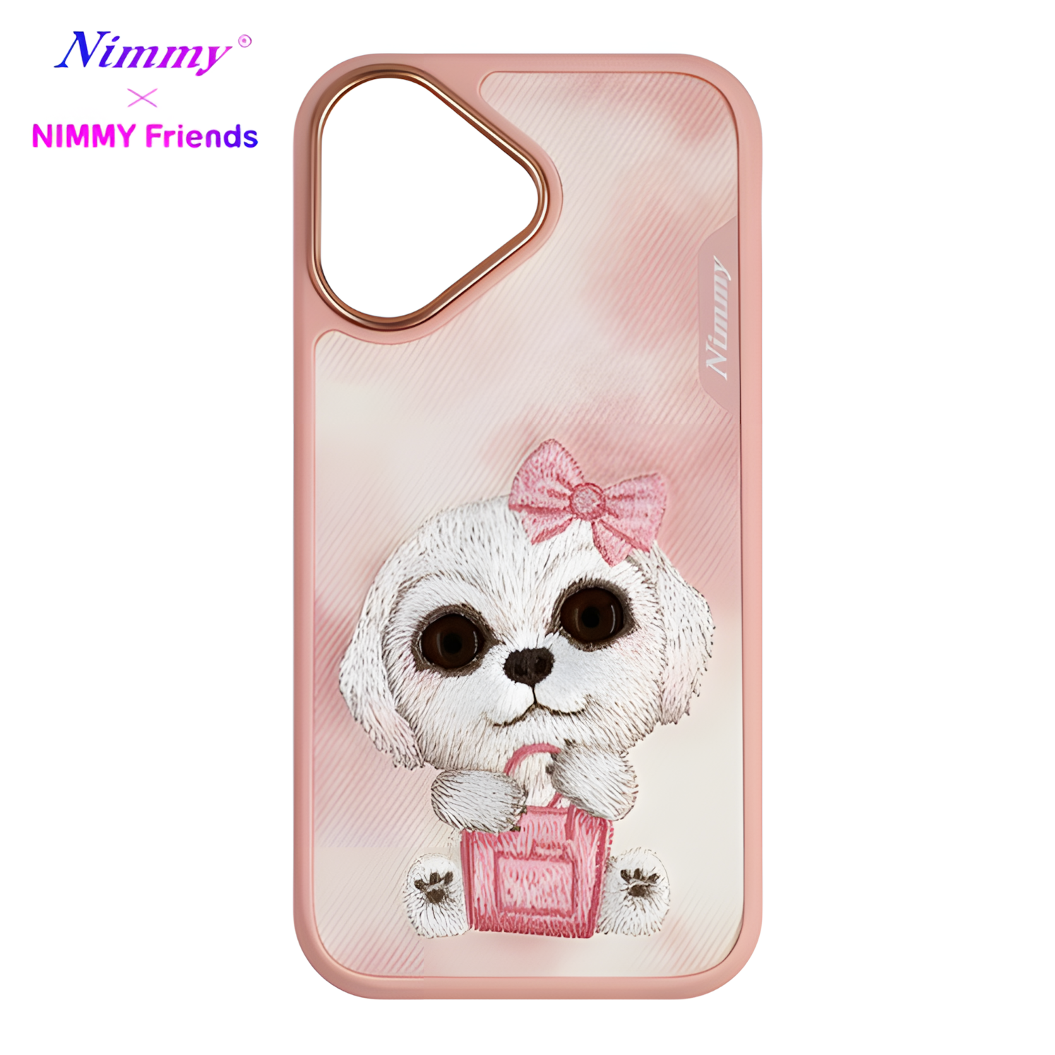 iPhone 16 Uyumlu | Nimmy 3D Gerçek Nakış İşleme Fermuarlı Mont ve Gözlük Detaylı Premium Ayıcık Kılıf